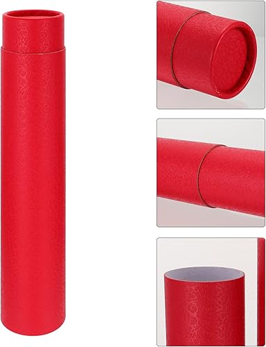 Miniatura 2 de EXCEART Tubo de almacenamiento de papel para póster de documento para planos Impresiones Carteles Objetivos Obras de arte y dibujos Rojo 1,