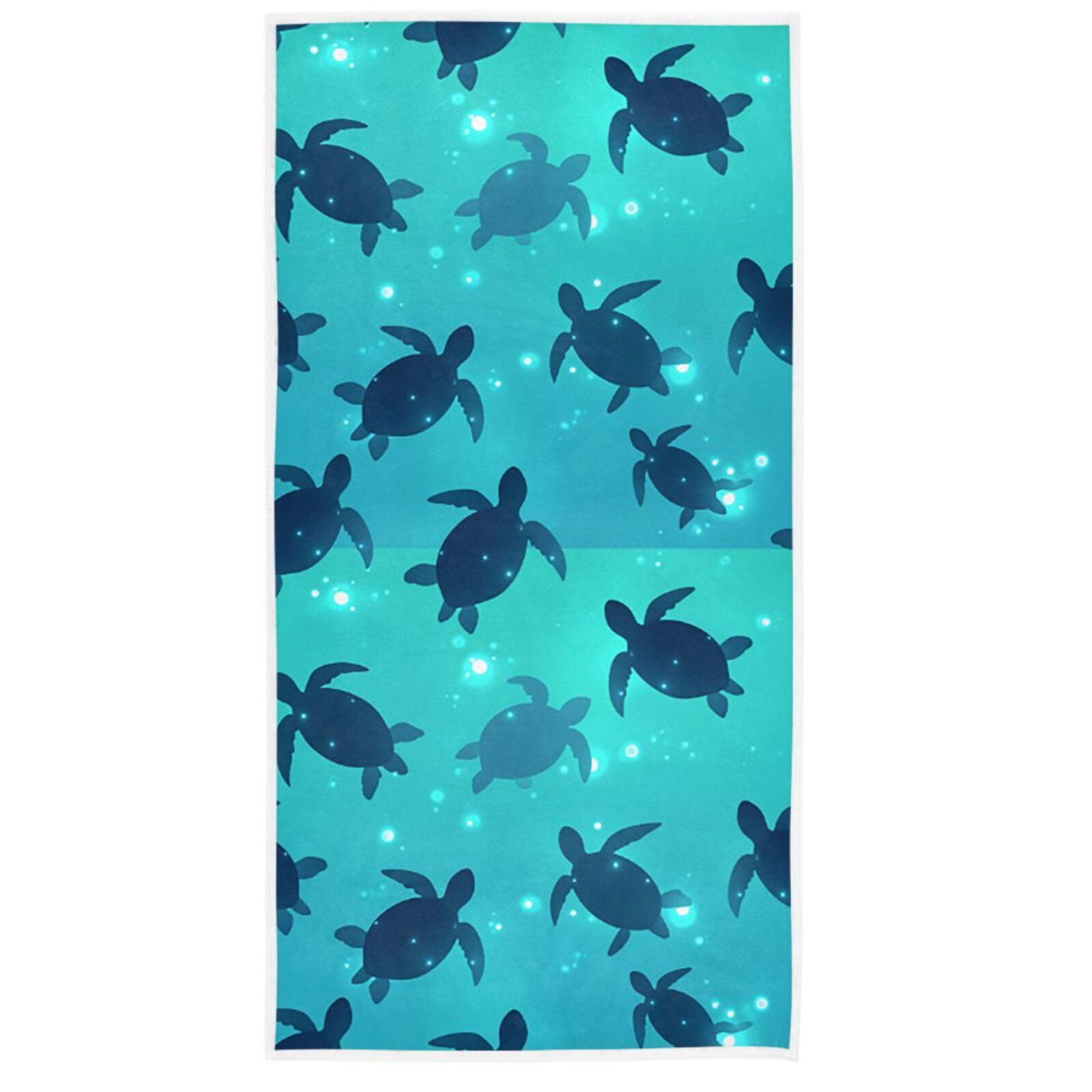 Pfrewn Turtles Underwater Hand Towels 16x30 in, Ocean Sea Turtle Animal Swimming Thin Bathroom Towel, Ultra Soft Highly Absorbent Small Bath Towel