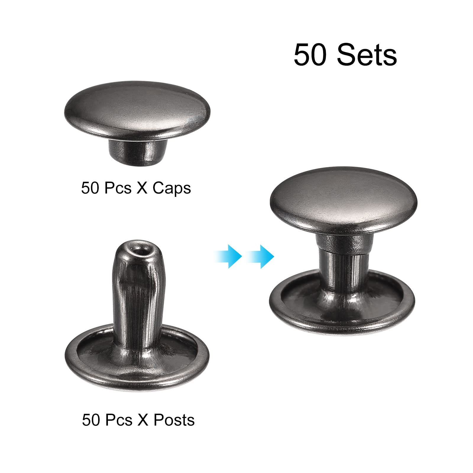 Rivetti A Doppio Cappuccio Da 8 X 8 Mm Rivetti Rapidi Da 100 Pezzi - Foto 9