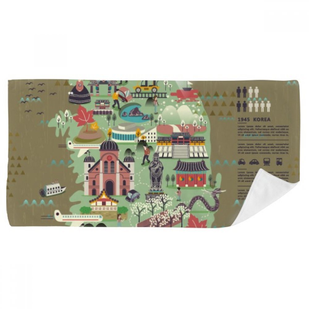Serviette de bain Repères en Corée du Sud douce 35x70cm multicolore