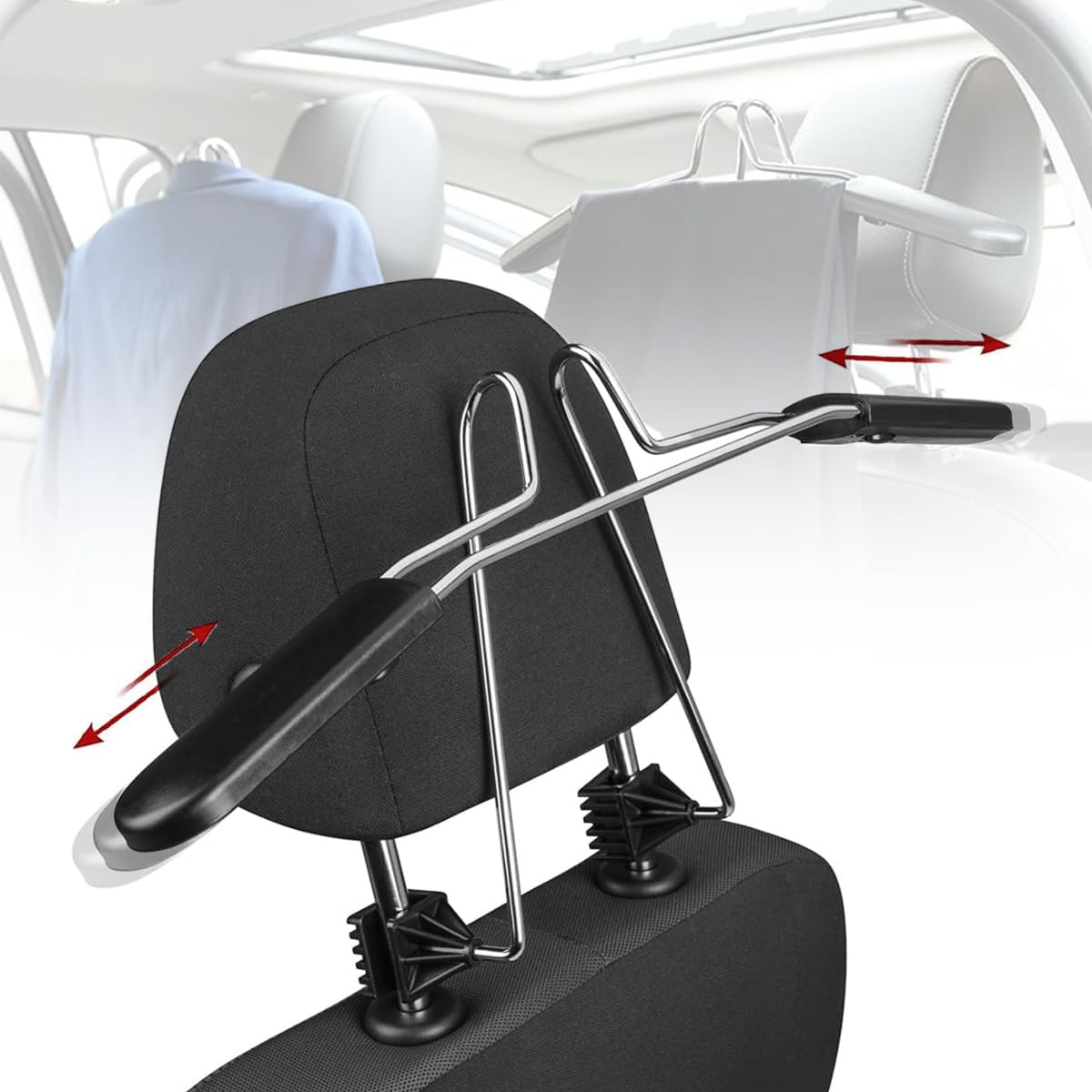 Percha Coche Reposacabezas para Lexus LS430 2007-2015, Perchas Asiento Trasero para Coche Perchas Universales Suaves para Abrigos Coche,2 Pcs