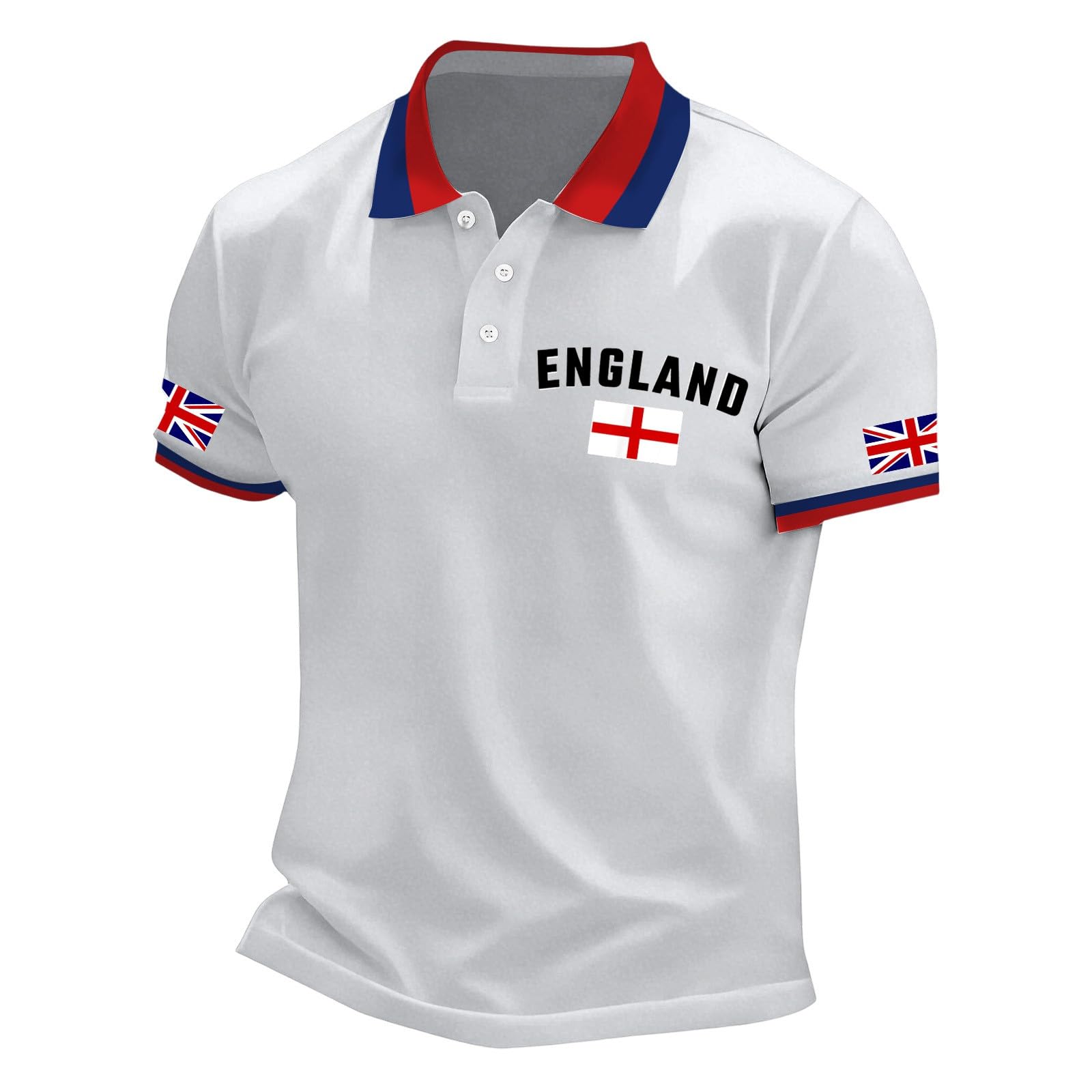Men's Union Jack Polo Shirts 2026 England National Day Golf Shirt Great British Bunting Flags Golf Tops Casual Short Sleeve Poloshirts Festival Tee Top