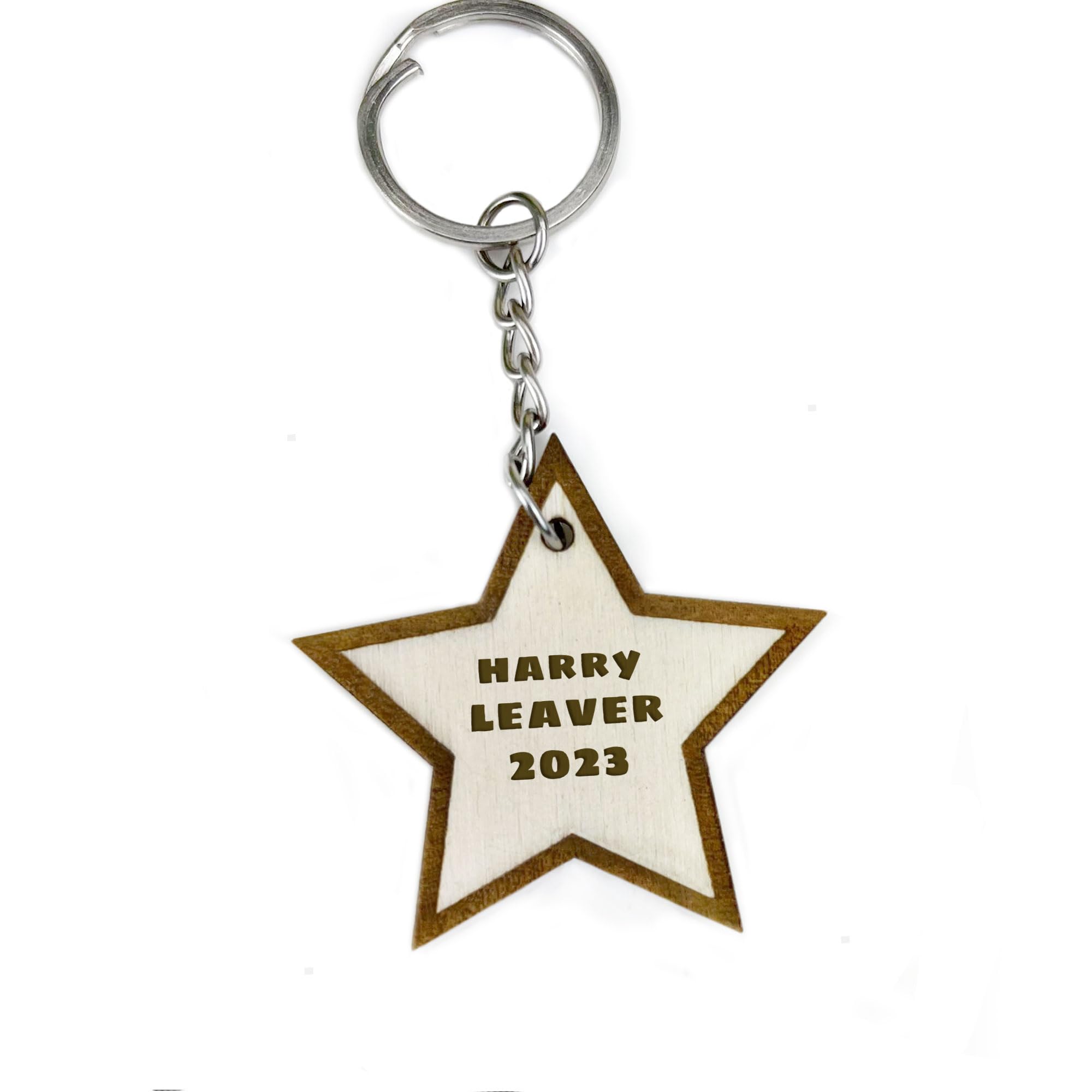 RED OCEAN School Leaver Class of 2024 Keyring Gifts, Teacher Pupil Personalised Wooden Star, End of year, Term Gift