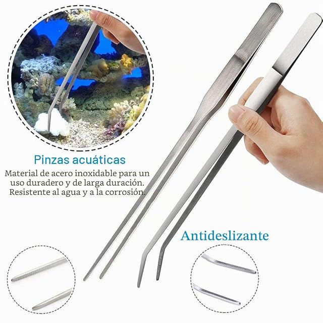 Foto 4 de 8 de Aquarium Aquascaping Kit, 5 en 1 Acero Inoxidable Acuario Tanque Planta Acuática Herramientas Conjuntos…