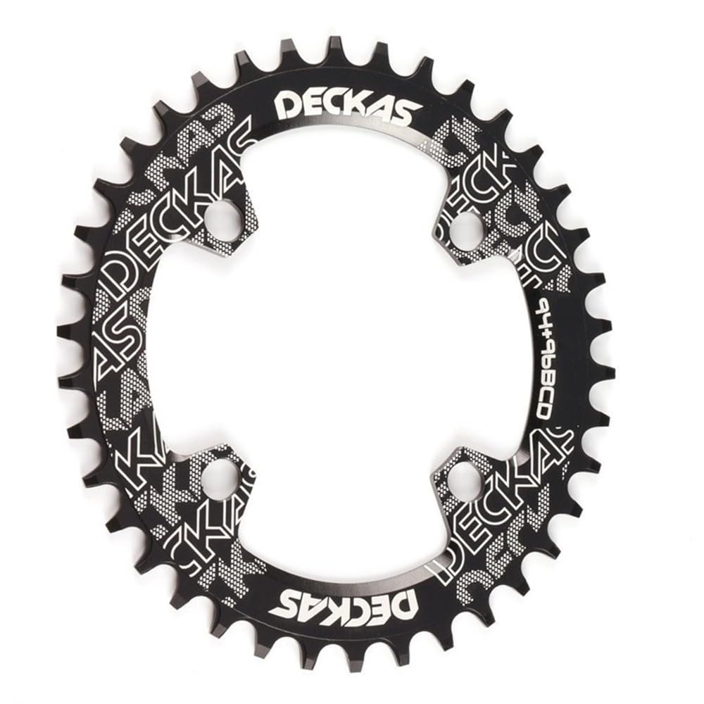 Dongling 9496Bcd Oval Black Chainring 94+96 Bcd Bicycle Chainwheel Round/Oval 32T 34T 36T 38T Bike Chainring Narrow Wide Chainring(32T,)