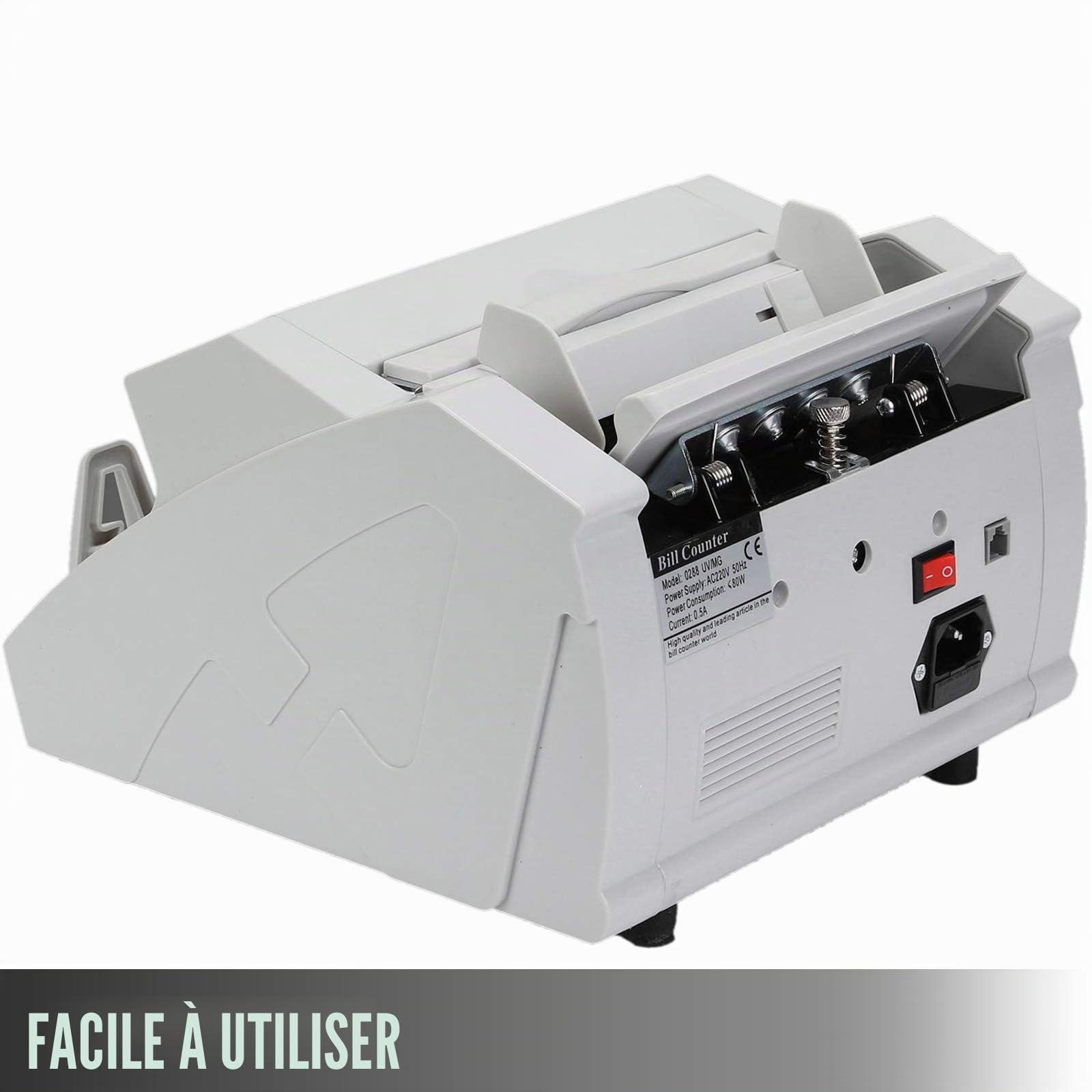 BuoQua Compteuse de Billets Valorisatrice UV/MG Détection Des Faux Billets Avec LED Affichage pour Billets USD/EUR/GBP