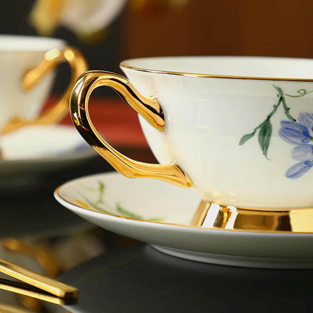 Tasses et Assiettes à café en Porcelaine européenne avec Une Touche de Luxe Service à thé Anglais en céramique