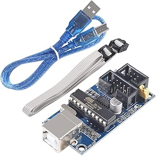 DKARDU USBTiny USBtinyISP AVR ISP Programmer with 6pin to10pin Programming Cable USB 2.0 B-USB Cable for Arduino Bootloade...