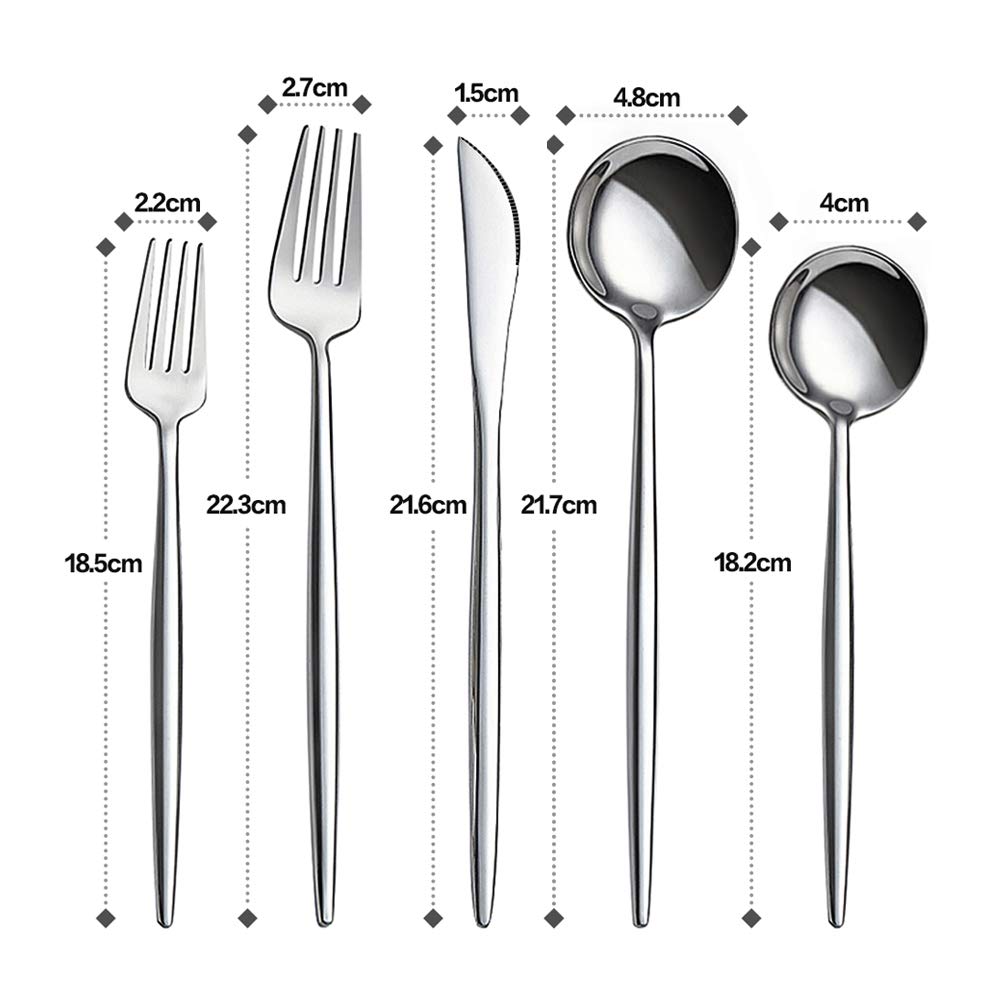 AOOSY Silverware Set, Luxury Royal 20 Pieces Stainless Steel Flatware Set Stainless Steel Steak Knife and Spoon Fork Cutlery Set for Home Kitchen and Restaurant, Service for 4