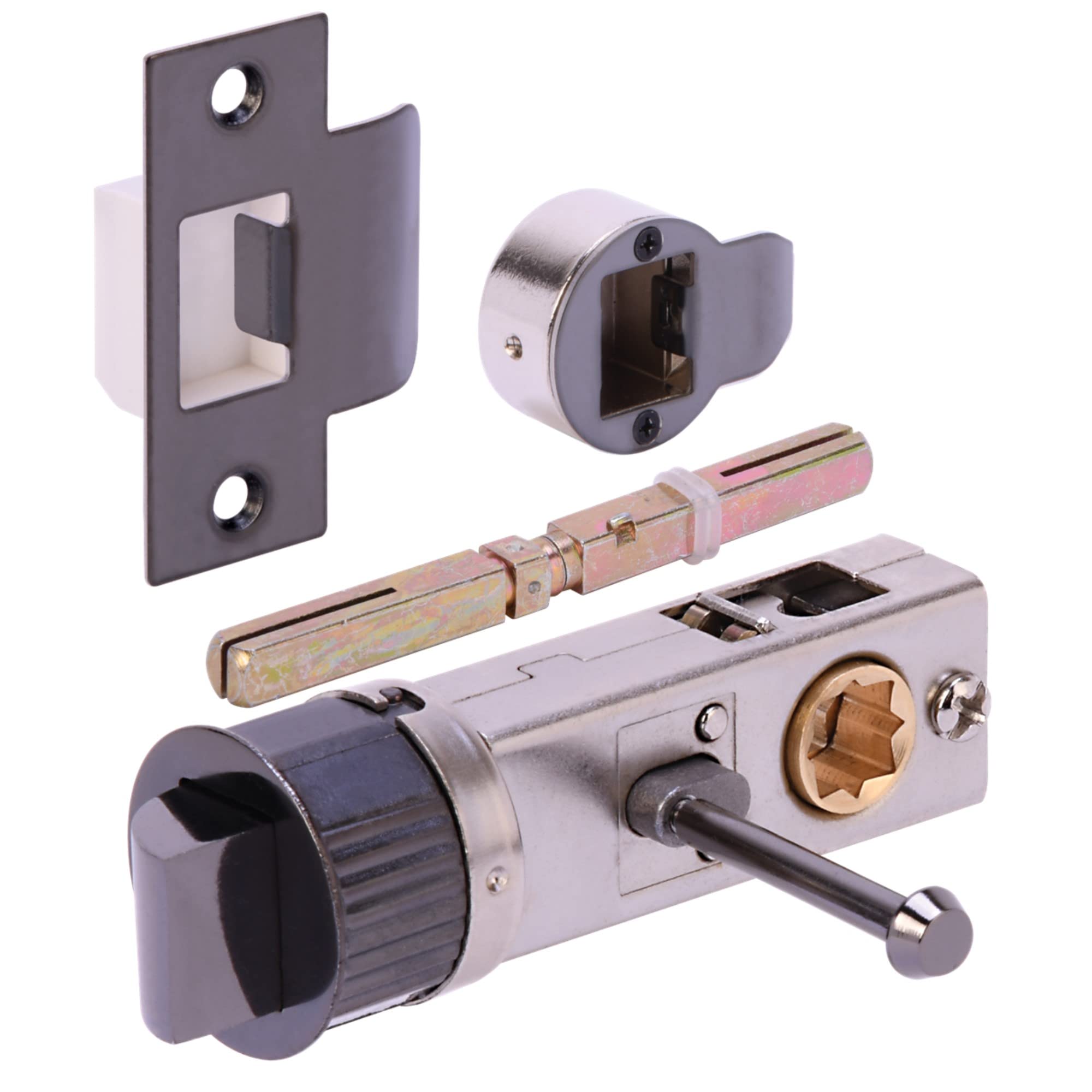 Hunta Black Nickel Handlezone® 76Mm Privacy Bullet Latch, Round Designer Mortice Latch, Catch For Internal Timber Doors - 57Mm Backset