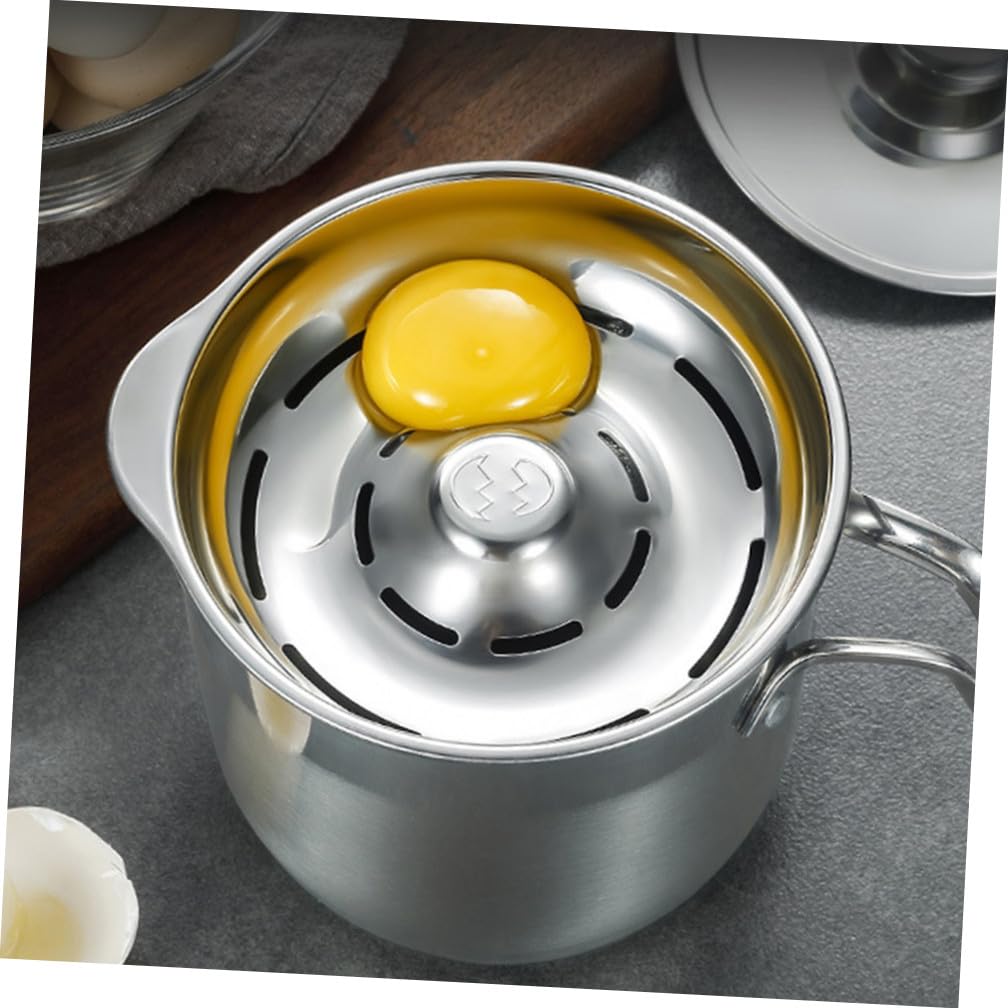 Separador de Huevos de Acero Inoxidable, Filtro de Claras y Yemas | Acabado Plata, Diseño Hueco de Gran Capacidad, para Cocina y Uso Doméstico, Apto para Separar Claras