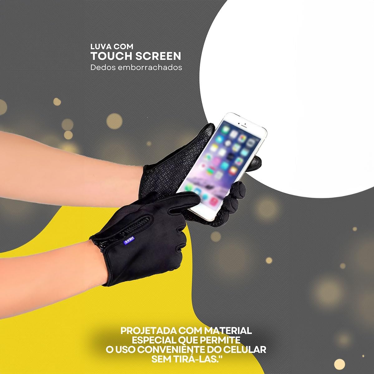 Par de Luvas Térmicas Touch Screen Semi-Impermeáveis para Motoqueiro | Unissex e Resistente ao Frio e Chuva | Ideal para Motoboy, Motociclista, Ciclista, Bike, Delivery e Uso Diário Par de Luvas Térmicas Touch Screen Semi-Impermeáveis para Motoqueiro | Unissex e Resistente ao Frio e Chuva | Ideal para Motoboy, Motociclista, Ciclista, Bike, Delivery e Uso Diário