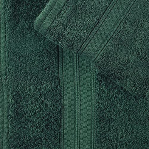 Superior Towel Set, Rayon From Bamboo Cotton Blend, Ideal For Bathroom, Guest Bathroom, And Beach 8 Pieces, Face/Washcloths, Hand Towels, Bath Towels, Hunter Green #TOP2