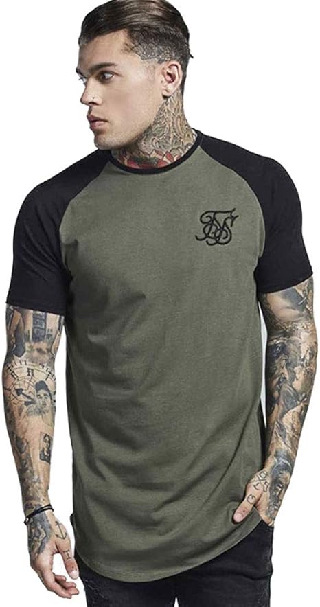 Amazon Co Jp 裾の短い袖を湾曲不規則な夏のフィットネスtシャツメンズヒップホップシャツ Olive Green Xxl 服 ファッション小物