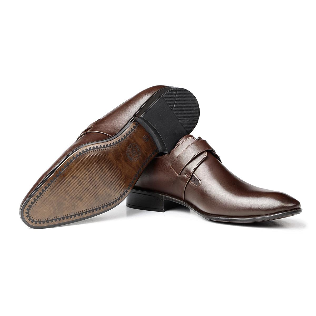 Ducavelli Sharp Echtleder Herren Klassische Schuhe Monkstrap