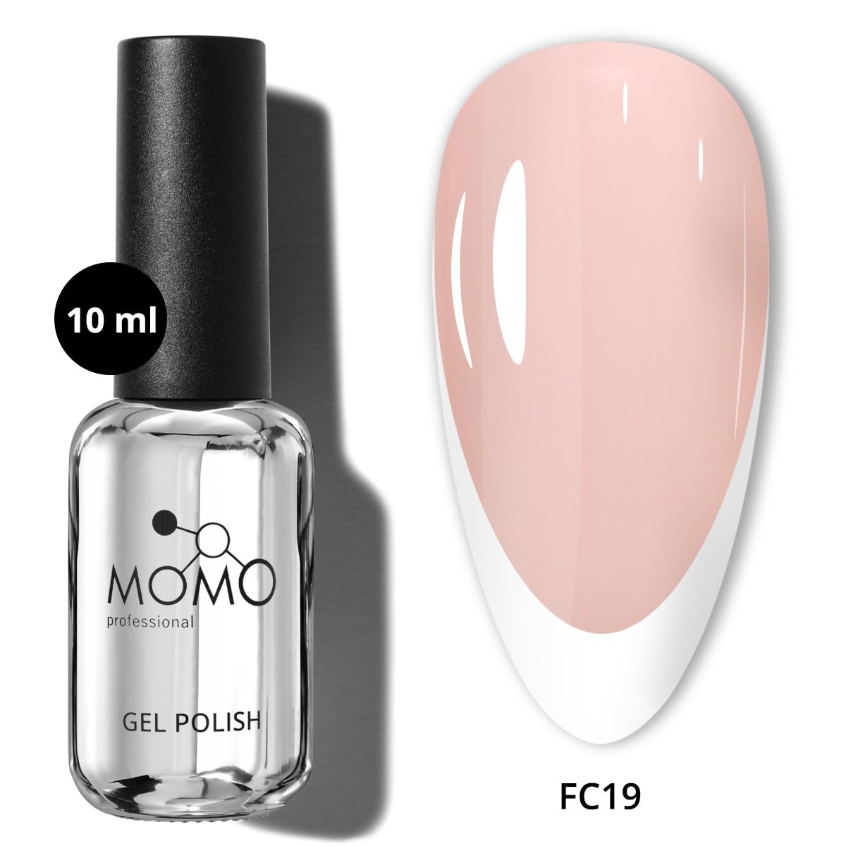 Momo Professional French Cover Rubber Base Coat FC19, Pudra Pembe 10 ml