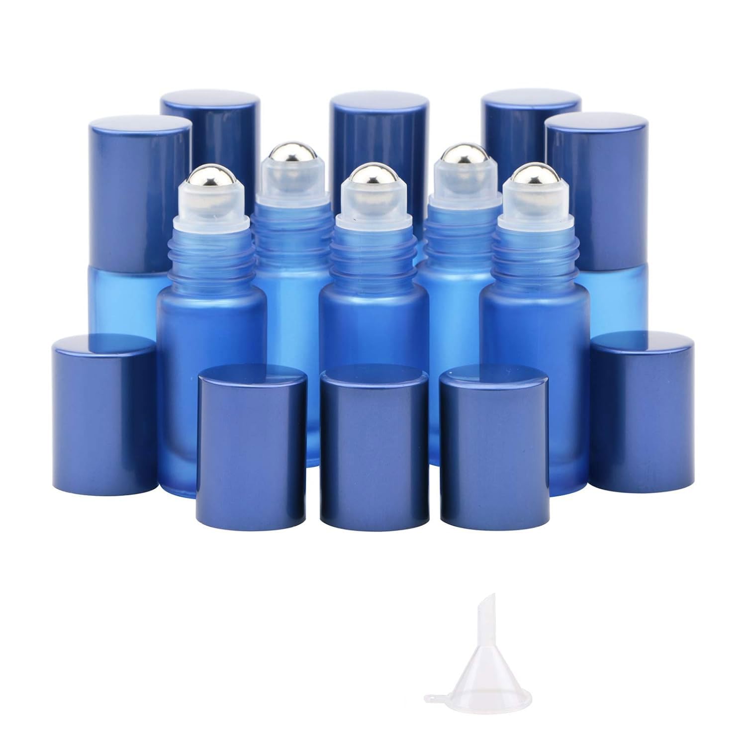 10pcs 5ml Colorful Frosted Roll on Bottles Glass Roller Ball for Essential Oils Refillable Roller Bottles with Stainless Steel Ball Empty Containers for Aromatherapy-image-47