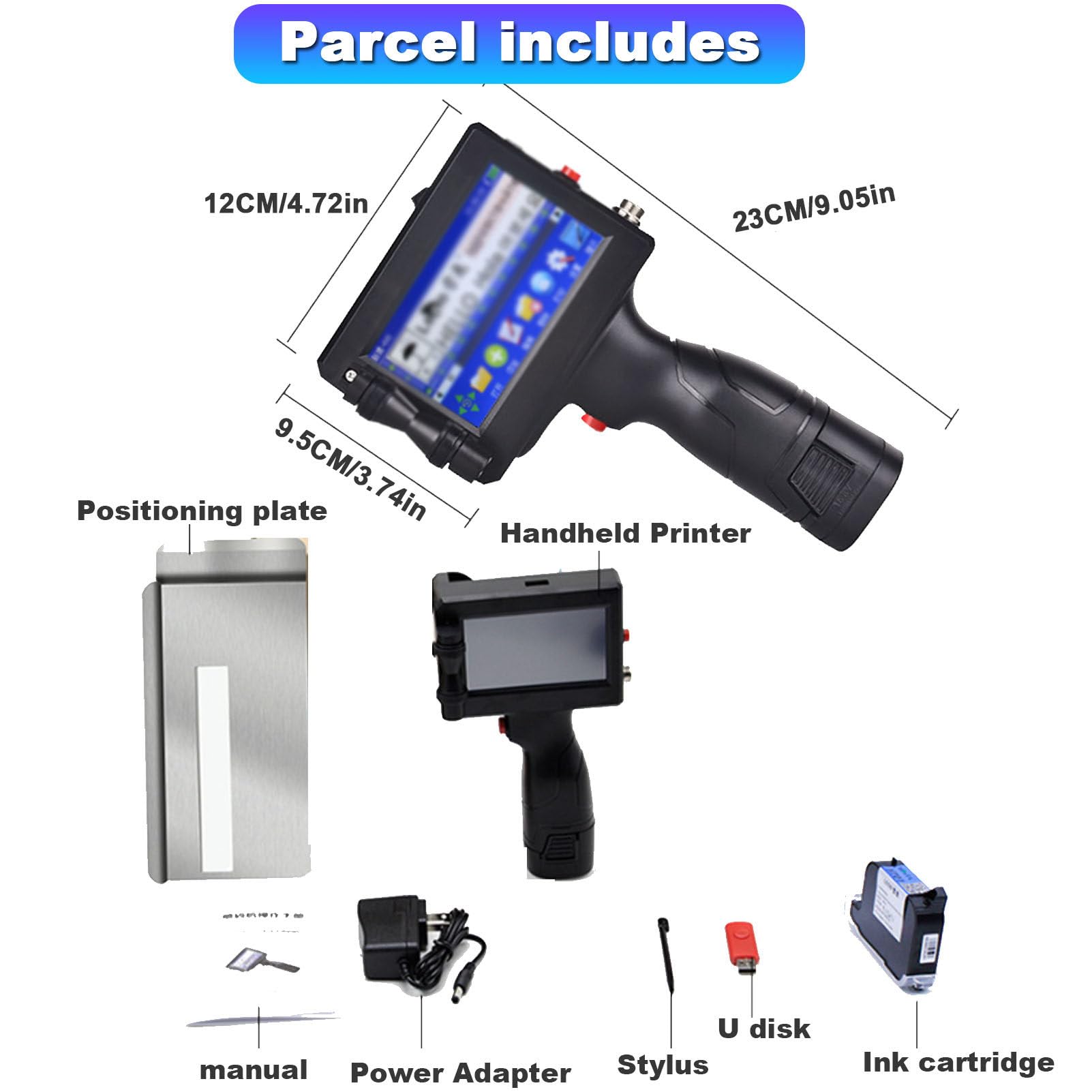 Pistolet Impression Mobile Imprimante Jet D'Encre Portable Fockety - Écran Tactile 4.3, Hauteur 12.7mm, Code QR/Numéro Lot Pistolet Impression Codes QR Pistolet Impression Mobile Imprimante Jet D'Encre Portable Fockety - Écran Tactile 4.3, Hauteur 12.7mm, Code QR/Numéro Lot Pistolet Impression Codes QR