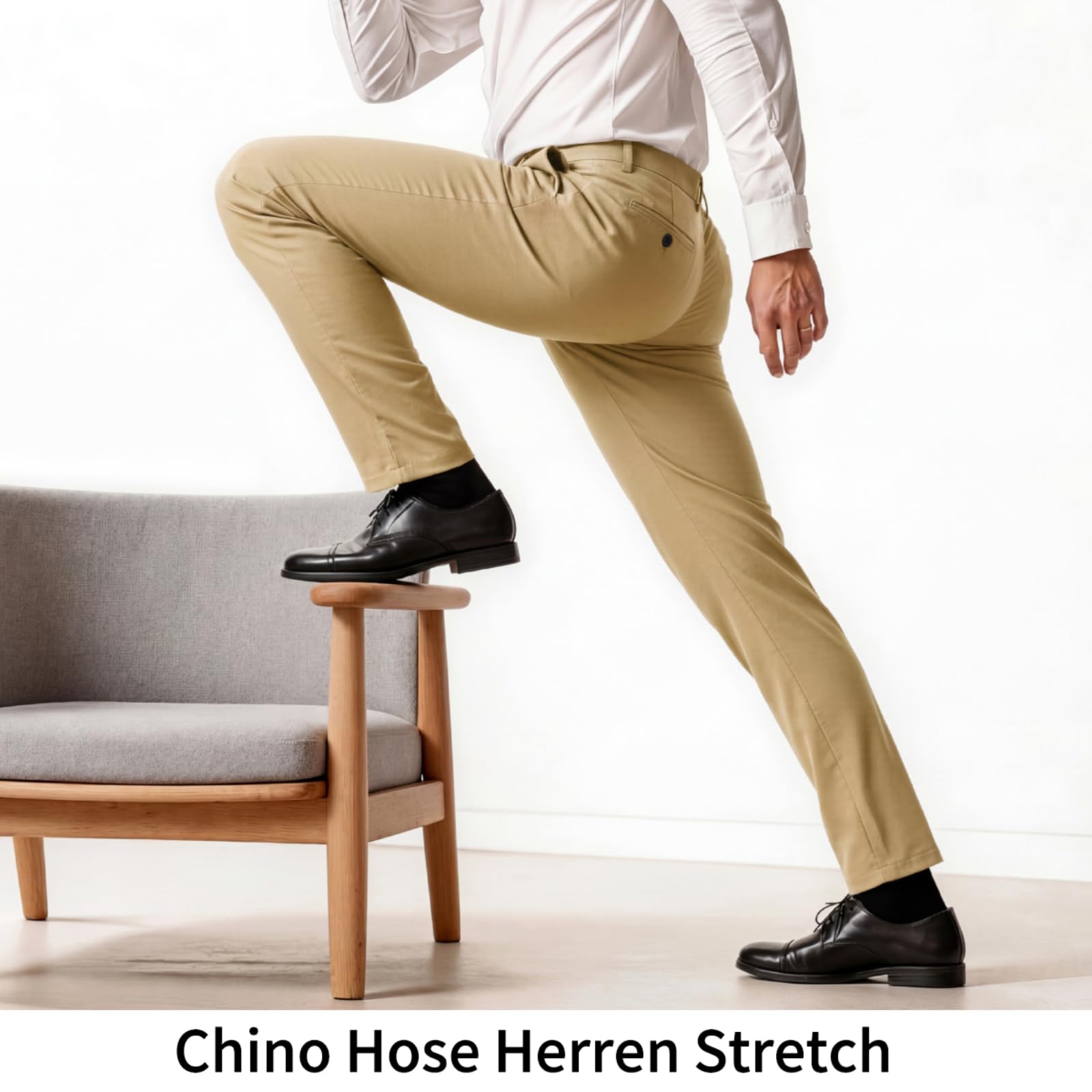 GINGTTO Pantaloni Chinos Uomo Slim Fit Stretch Smart Formali Slacks