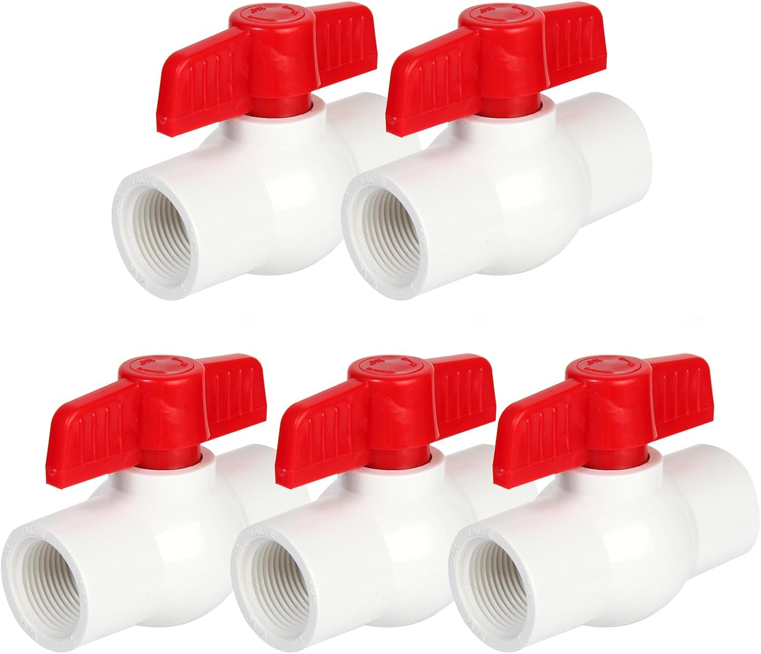 LESSO 2-Pack 3/4" PVC Ball Valves - 150 PSI T-Handle Water Shutoff Valves For Plumbing & Irrigation