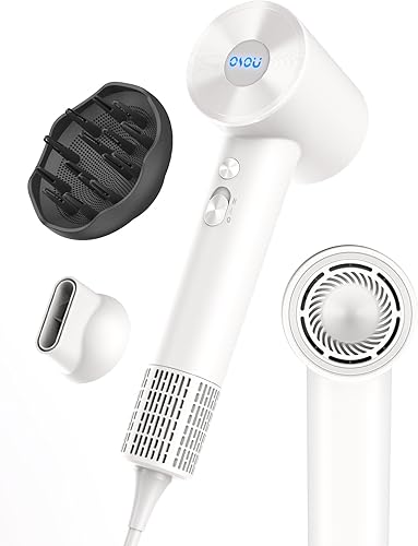 Miniatura 1 de Secador de pelo con difusor para mujer, secador de pelo iónico negativo para cabello rizado, secador de pelo de alta velocidad con motor sin