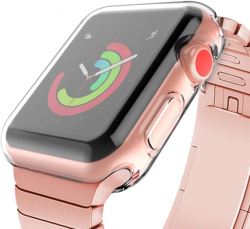 Zeasine Compatible with Apple Watch Screen Protector 3 Case 38mm, Flexible TPU All-Around Coverage Protector Compatible with iWatch Case and Compatible with Apple Watch Series 3/2