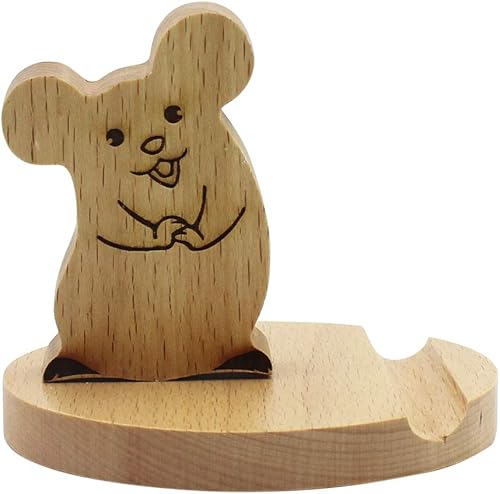 Miniatura 30 de Lindo ciervo soporte de teléfono celular Soporte de escritorio de madera para teléfono inteligente para todos los teléfonos móviles Animal teléfono