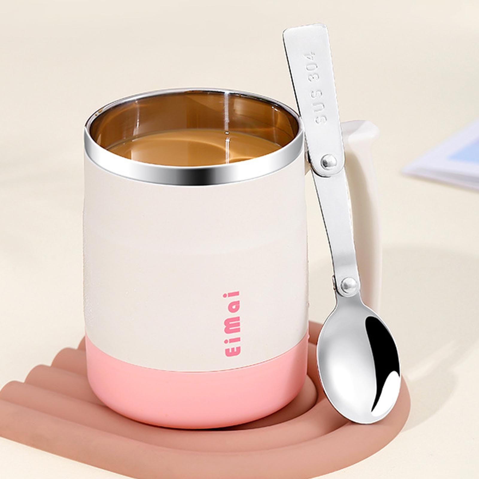 Tazza Da Viaggio In Acciaio Inossidabile Rosa Da 500 Ml Con Cannuccia E Coperchio Thermos Per Caffe Tazza Isolata Tazza Isolata Tazza A Doppia Pa 98685119