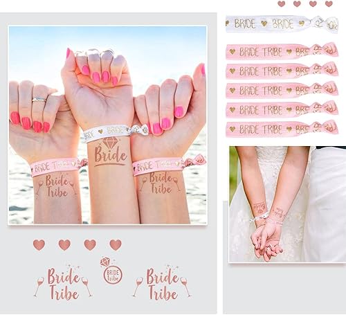 Miniatura 5 de MOVINPE Accesorios para despedida de soltera, juego de 16 popotes para despedida de soltera, 1 liga para el pelo de novia, 15 lazos para el pelo de