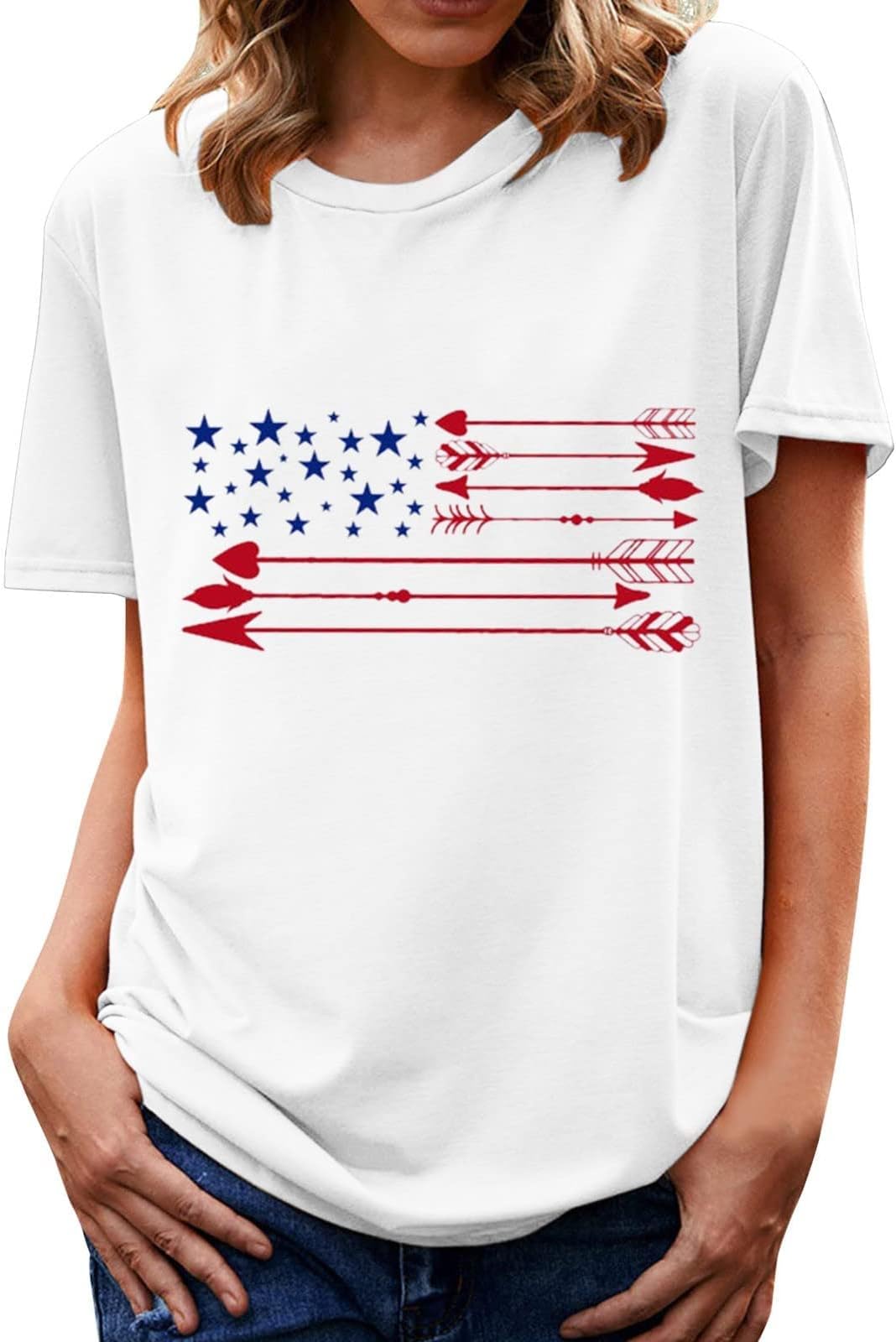 Women's Fashion Casual Round Neck Print Short-Sleeved T-Shirt Top