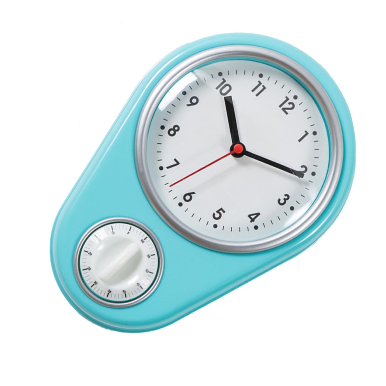 Cabilock Kreativer Mechanischer Küchentimer Wanduhr Ohne Batterien Moderne Blaue Zeitschaltuhr Küchenwanduhr Geräuschlos Für Haushalt Und Wohnräume Geeignet