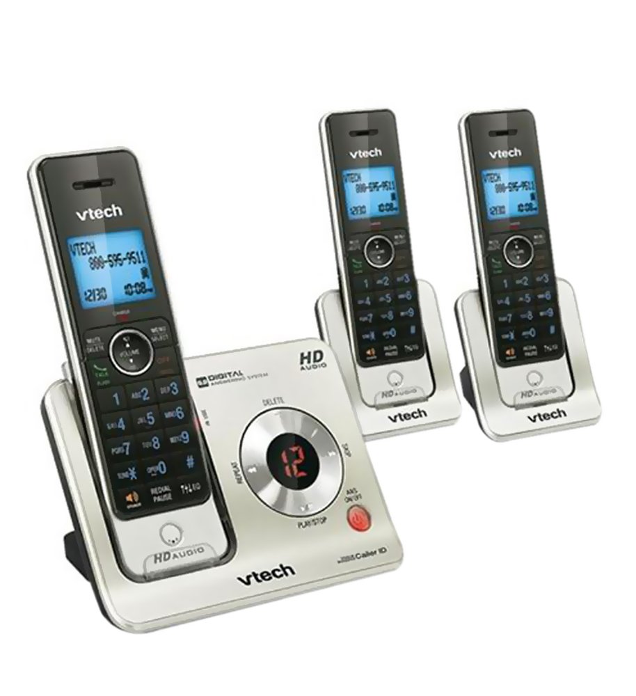 VTech DECT 6.0 Cordless Answering System with three handsets and base unit