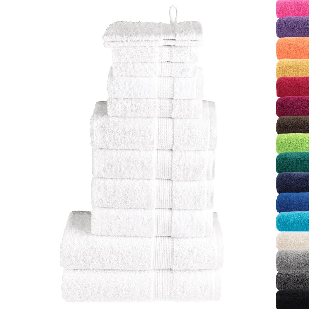Set di asciugamani Solund di alta qualità, 12 pezzi, 600 g/m², in 100% cotone filato ad anelli, certificati Oeko-Tex Standard 100, assorbenti e resistenti con pratico
