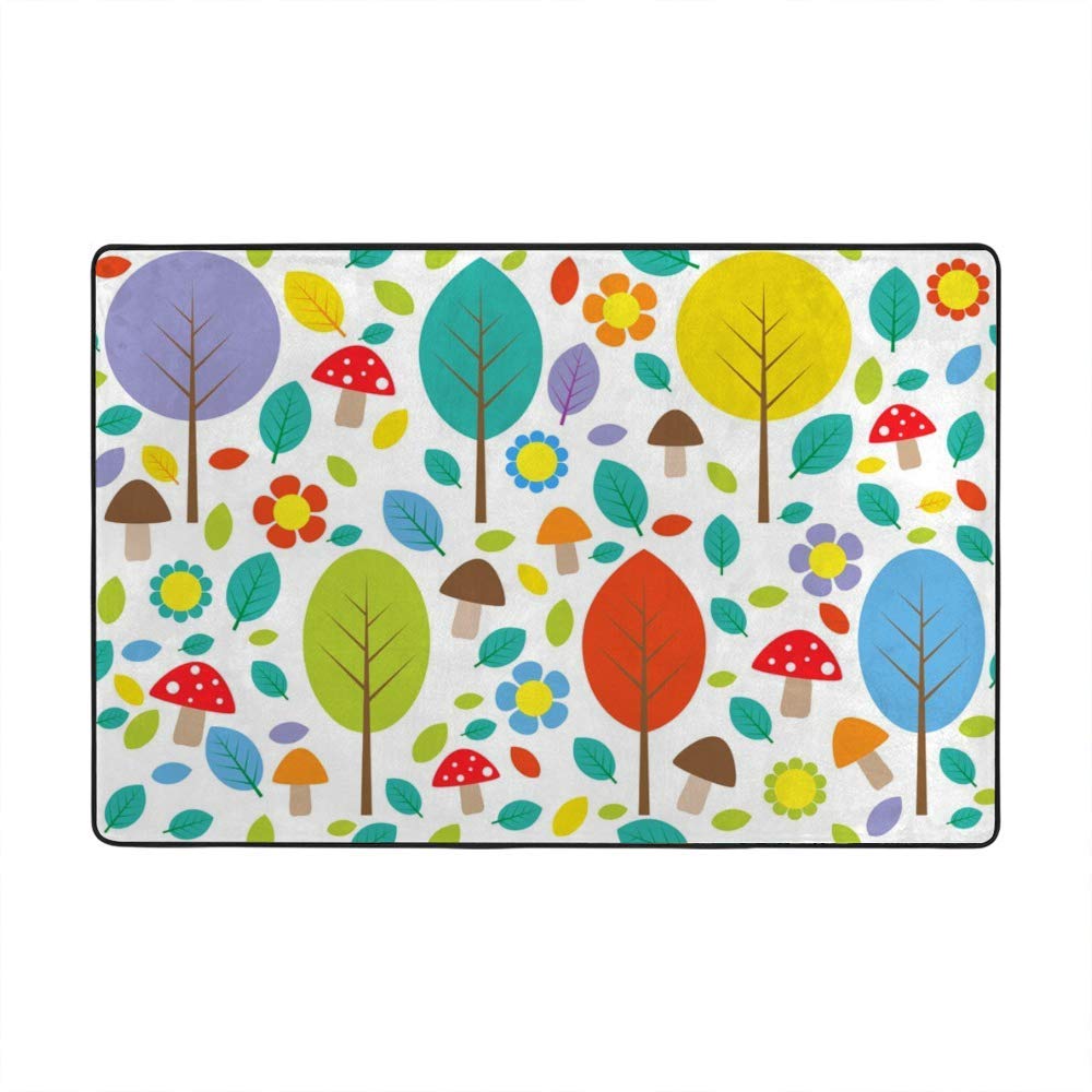 Grand tapis de sol antidérapant intérieur lavable forêt 182 x 121 chambre
