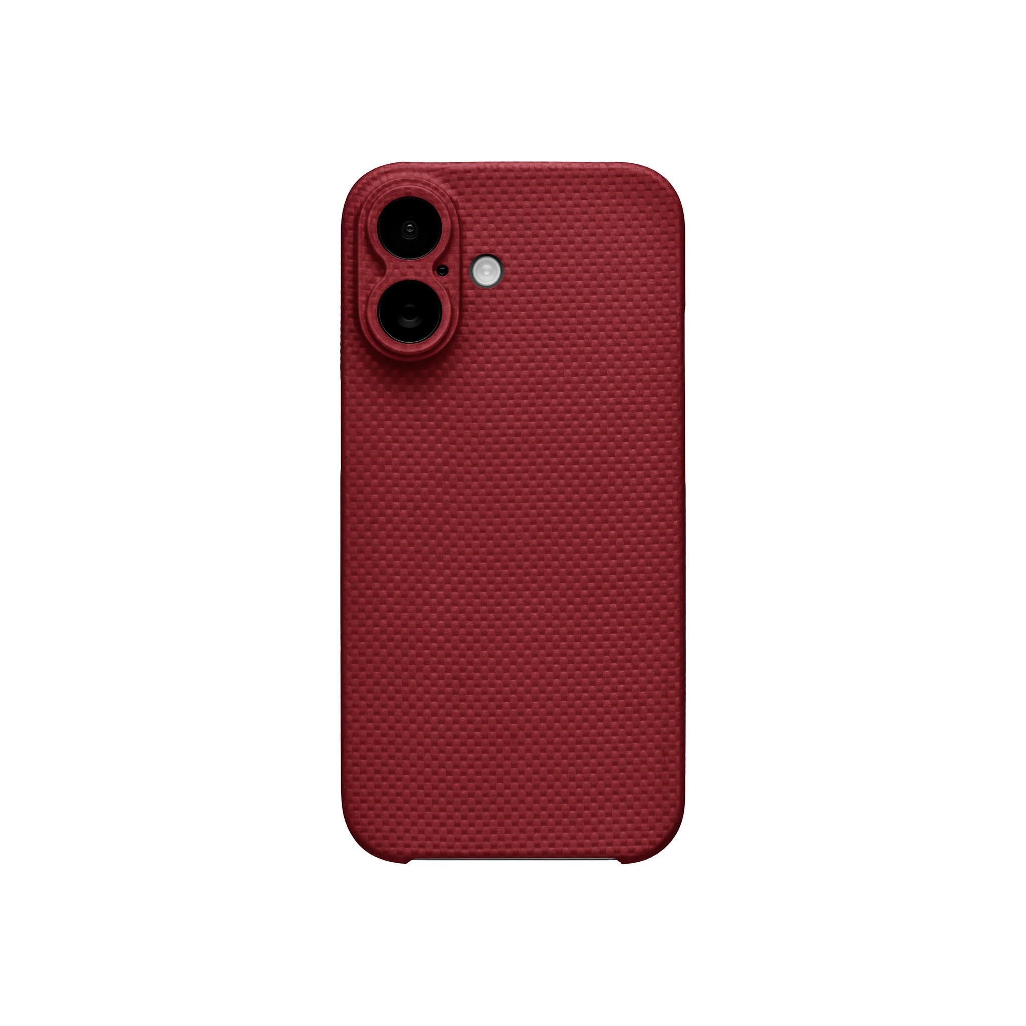 Latercase | Compatible with iPhone 16 | Crimson | Durable iPhone 16 Phone Case | 0.6mm Thin Aramid Fiber, 10 Grams, Precision Lasercut, Full Camera