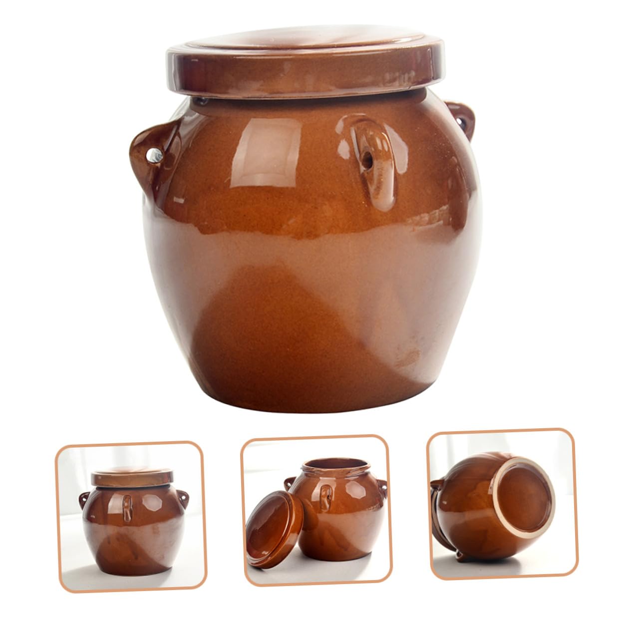 DOITOOL Tarro de Vintage Grande para Almacenamiento de Alimentos Tarro Sellado para Miel Encurtidos y Condimentos Recipiente Multiusos para Cocina y Conservación de Alimentos