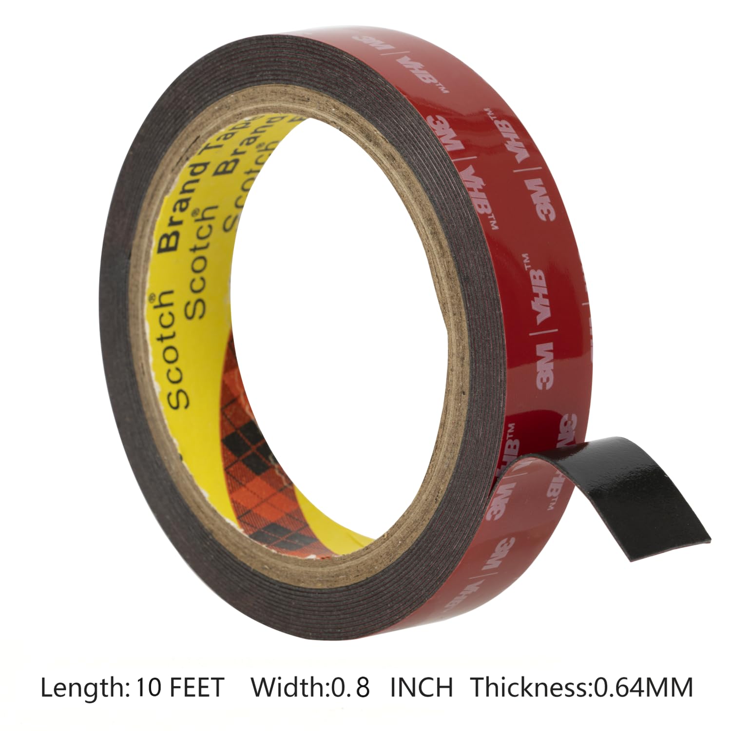 3M 両面テープ 防水 高耐久 フォームテープ 長さ10フィート 幅0.8インチ 車 室内装飾 オフィス装飾