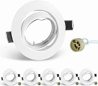 Faretti Da Incasso GU10 Tofisr - Set Di 12 Con Portalampade, Foro 55-70mm