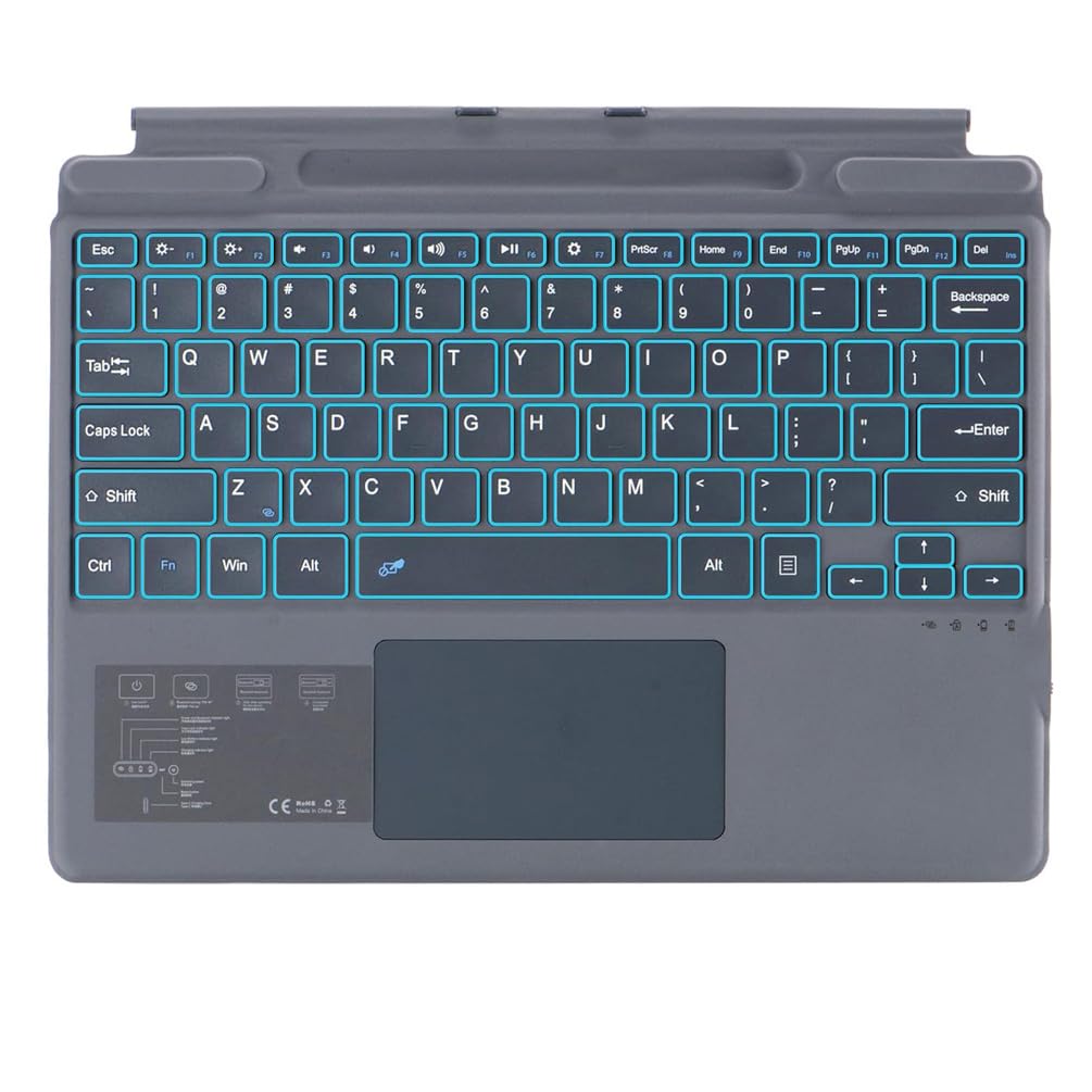 Obudowa typu Surface Pro 11, ultracienka klawiatura Bluetooth kompatybilna z klawiaturą Surface Pro 11 (układ angielski QWERTY) (7 kolorów z podświetleniem)