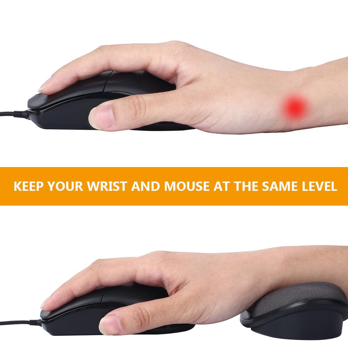 EXCEART 3stücke Ergonomisches Gaming Mauspad Mit Handballenauflage Langsame Ergonomische Tastatur-handstütze Für Linderung Von Handermüdung Schwarz Für Büro Und Gaming