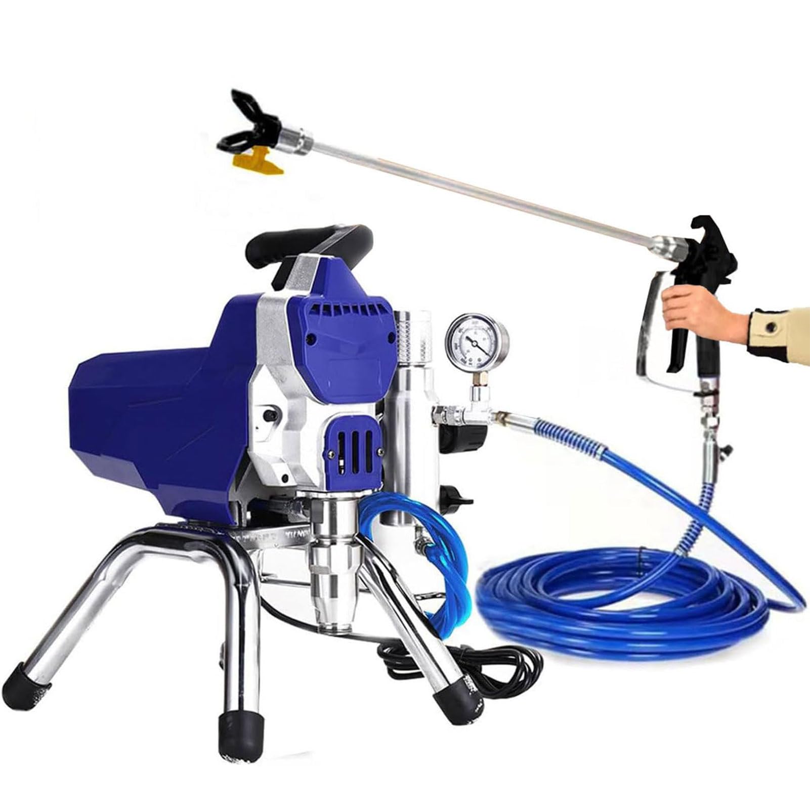 Spruzzatore airless per Pittura murale, Pressione di spruzzo Regolabile per Macchina elettrica per verniciatura, Pistola a spruzzo per Pittura murale ad Alta Pressione per spruzzatura