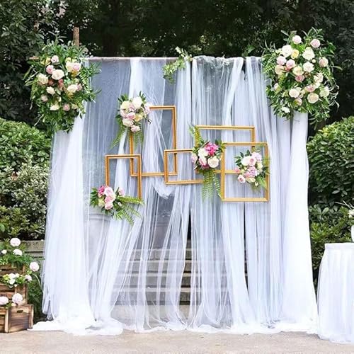 Yulakes White Tulle Wedding Curtain 160cm x 3m