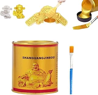 100ml Gold Leaf Paint, Shiny Gold Craft Paint, Gold Oil Paint for Artists, Gold Paint Metallic, Gold Paint for Metal, Woo...