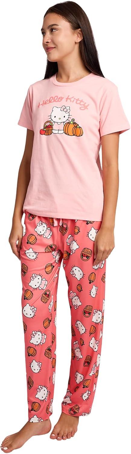 Bioworld Hello Kitty Apples & Pumpkins Women's Pajama Set - Image 4