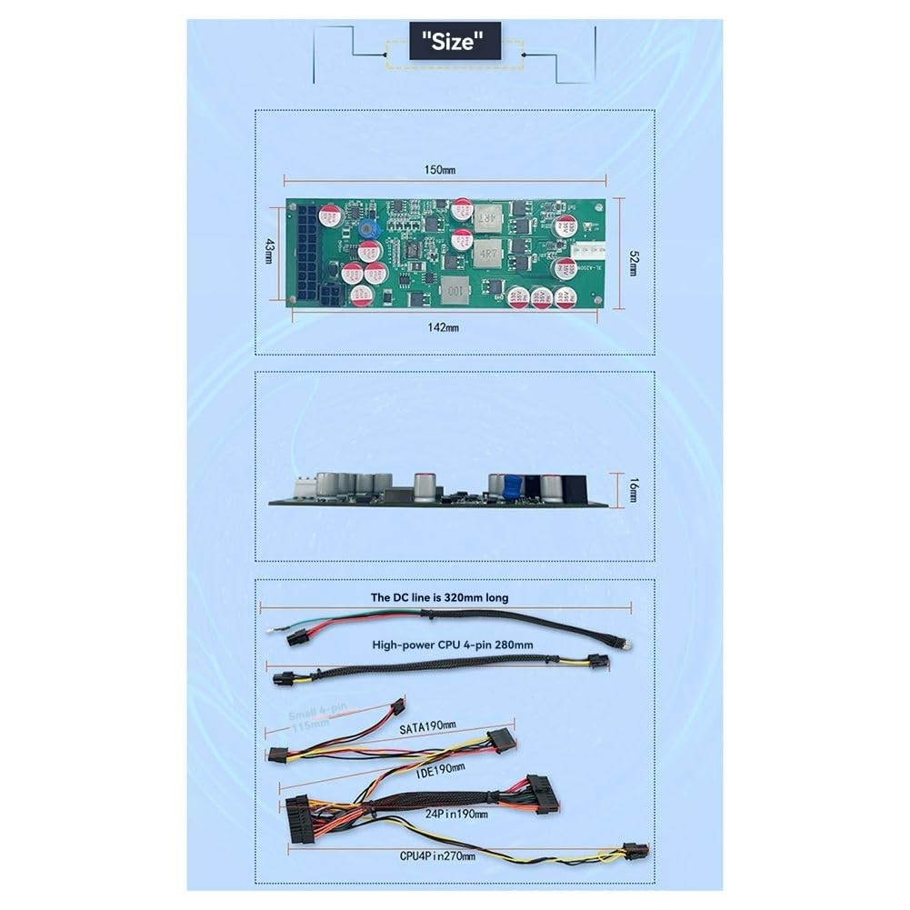Modulo di Alimentazione per Computer Host con Alimentatore Silenzioso Ventola, Alimentatore ATX per PC, Ampia Gamma di Ingresso per Computer PC.