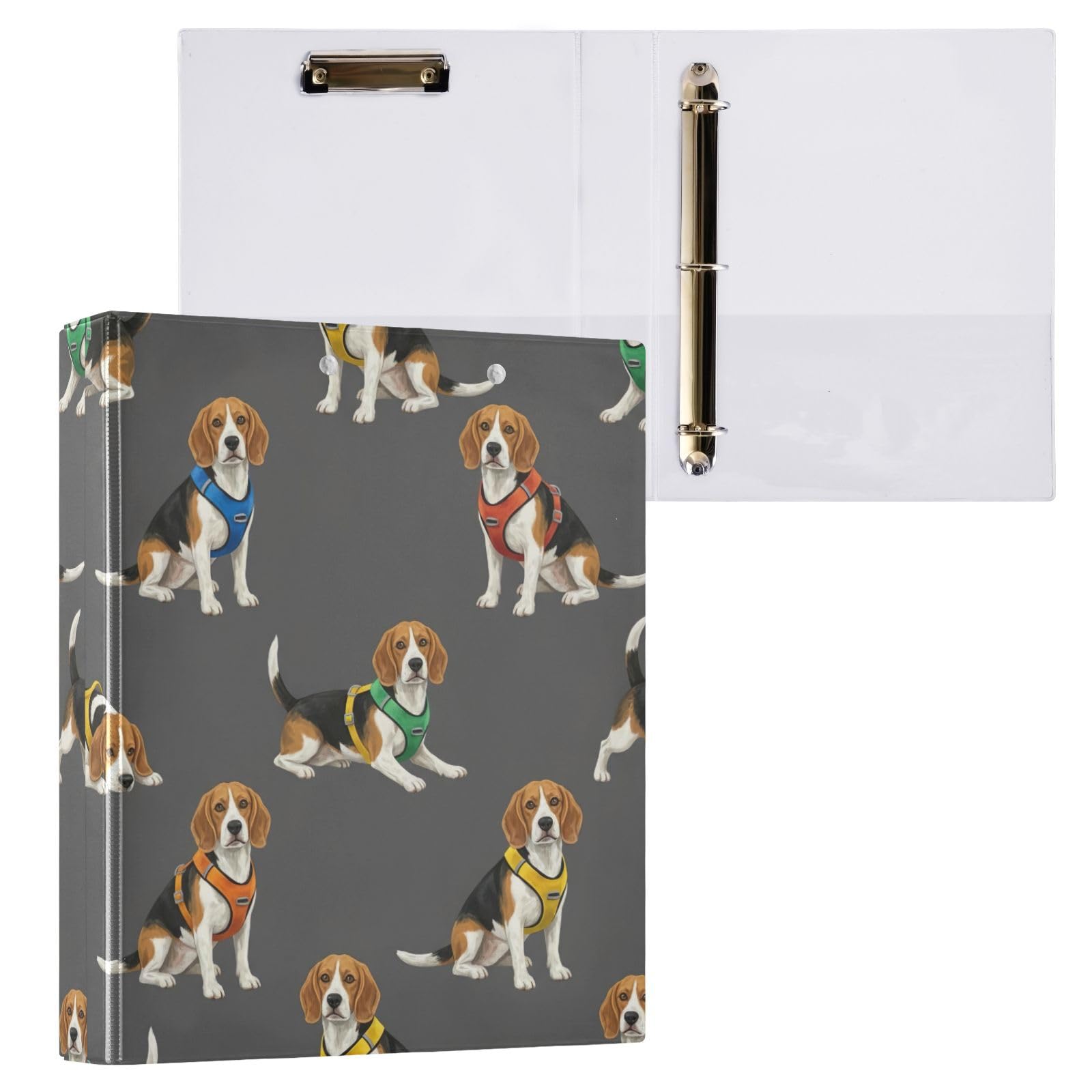 Raccoglitore a 3 anelli con 3 anelli colorati e scuri, 3,8 cm, confezione da 2