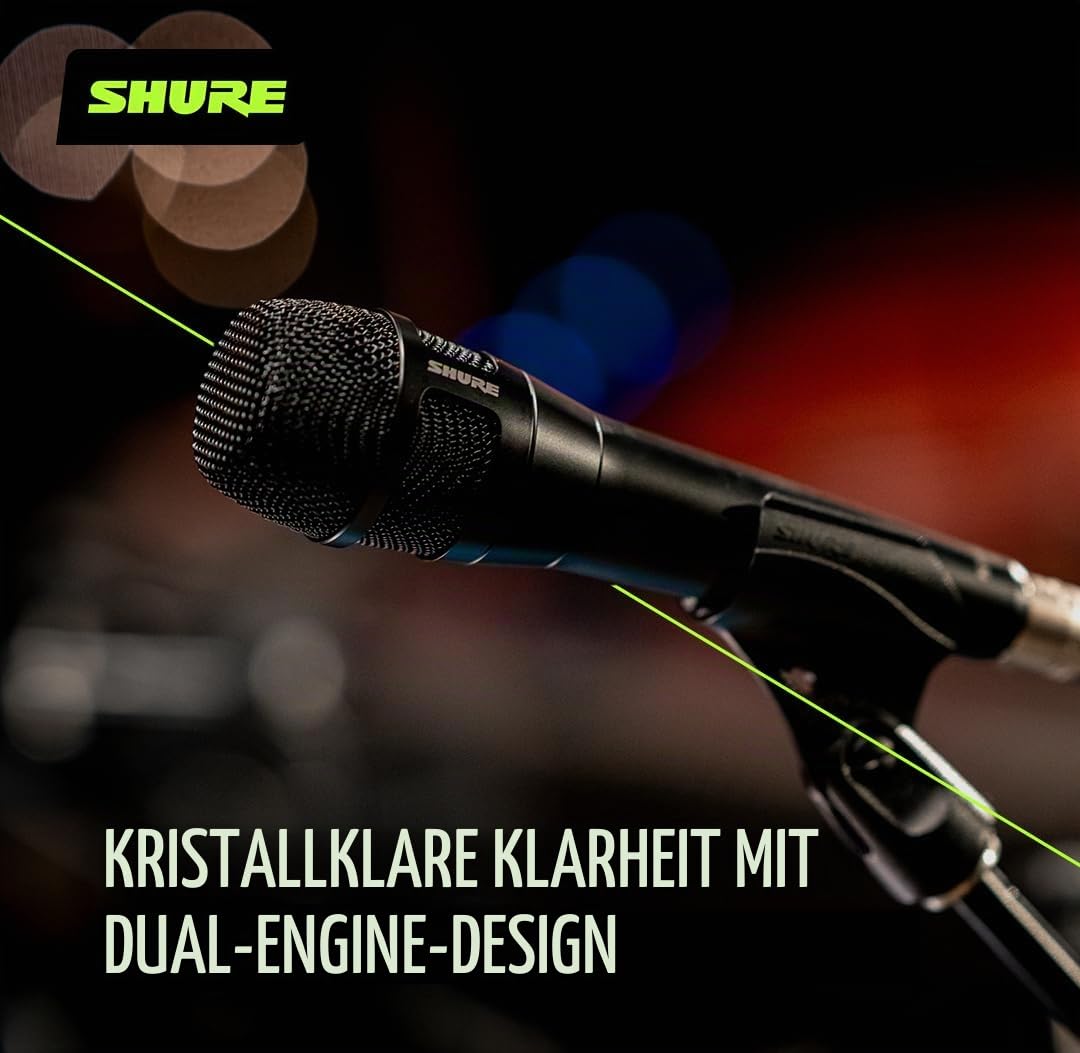 Shure Nexadyne 8/S - Dynamisches Supernieren-Gesangsmikrofon mit Dual-Engine Technologie, fokussierte Tonaufnahme, Zuverlässigkeit - Ideal für Sänger, die maximale Isolation benötigen, präzise