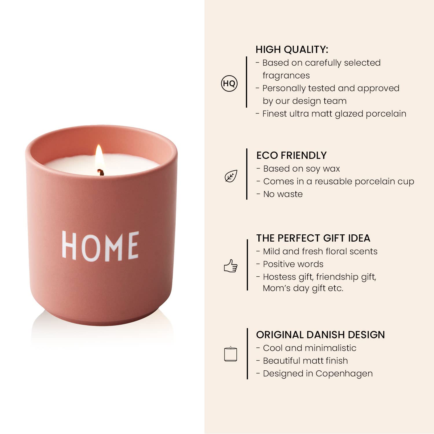 Design Letters Vela Aromática Regalos Originales Para Mujer, Hombre | 16 Oz Velas Decorativas Pequeño | Velas Perfumadas 100% Cera de Soja | Vela de Mecha 15hr Quemar | Aroma de Flores, Madera y Fruta