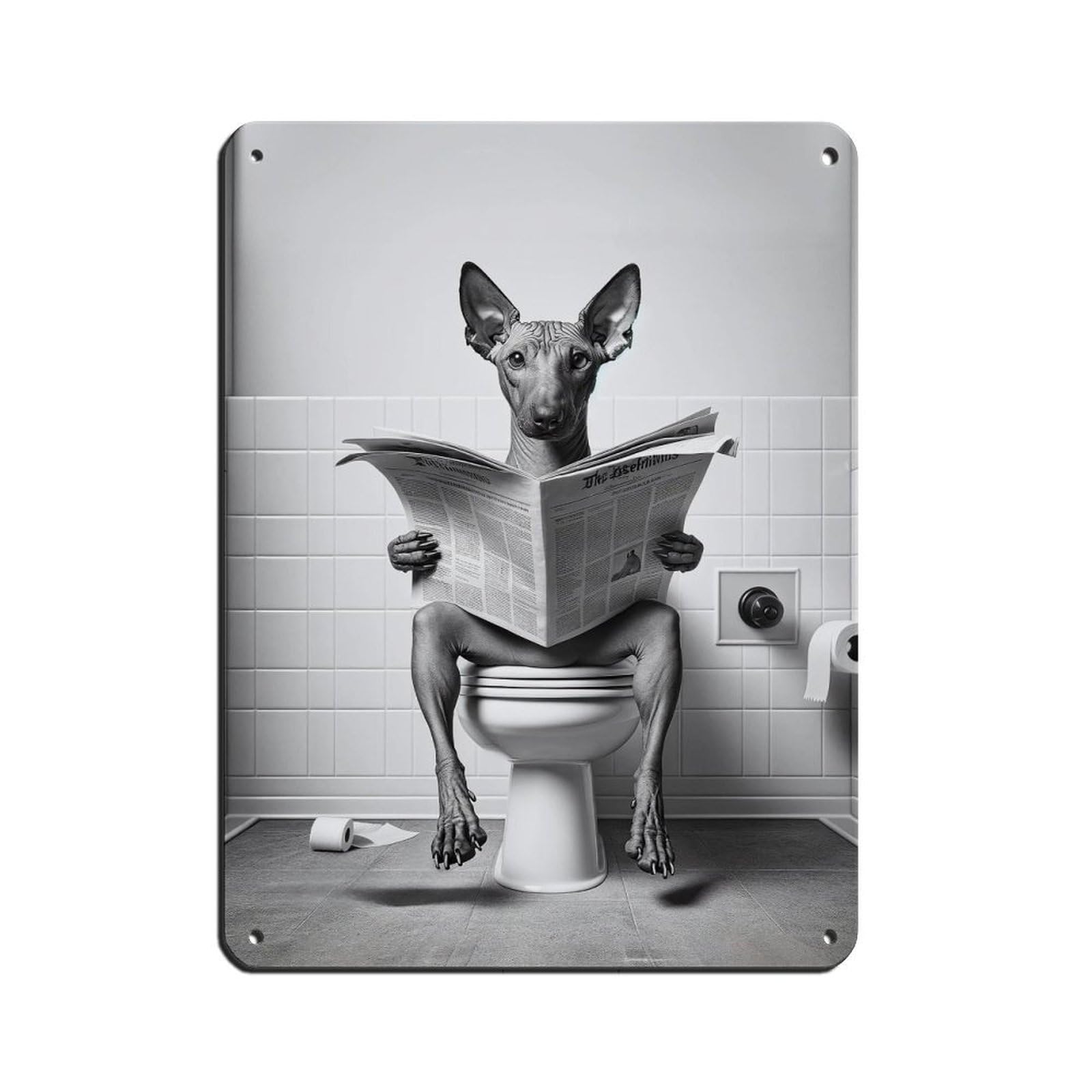American Hairless Terrier Poster Retro Poster Metal Tin Sign Chic Art Retro Iron Painting Bar People Cave Cafe Family Garage Poster Wall Decoration 12x16inch(30x40cm)