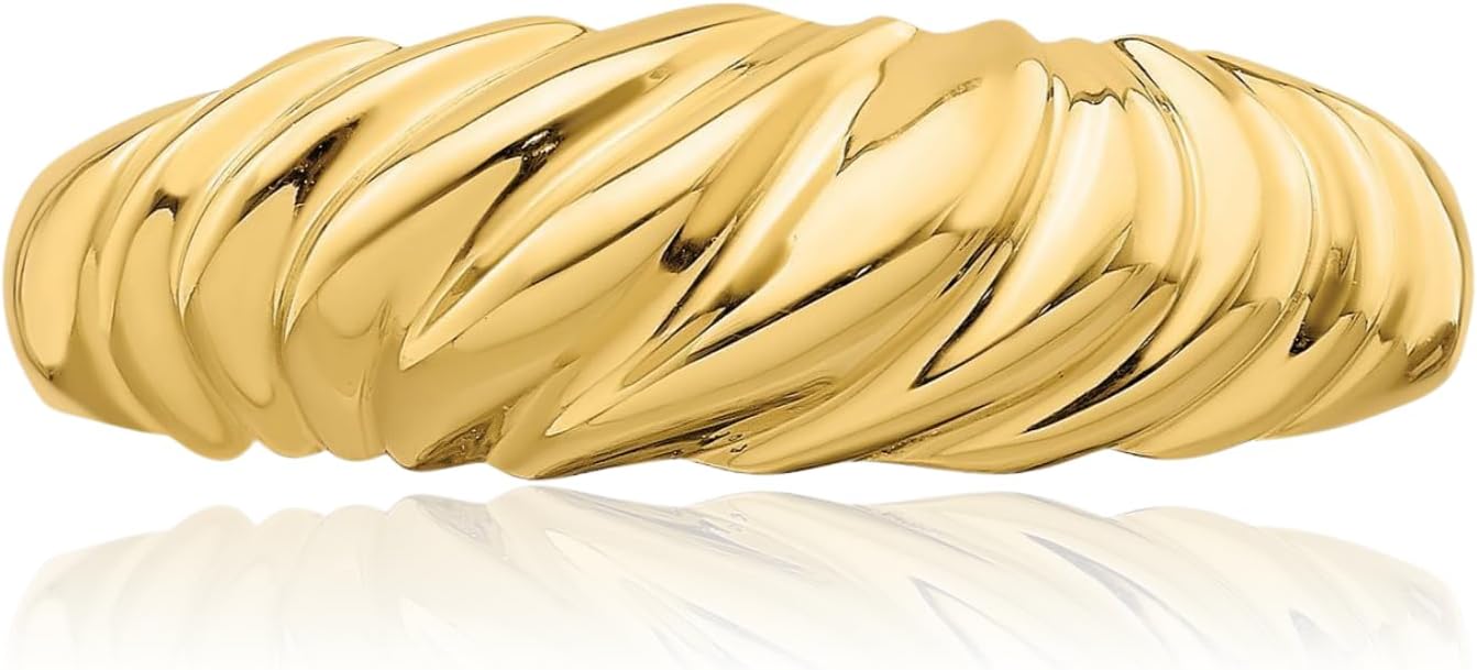 IceCarats 14K Solid Yellow Gold Chunky Dome Statement Ring Size 9